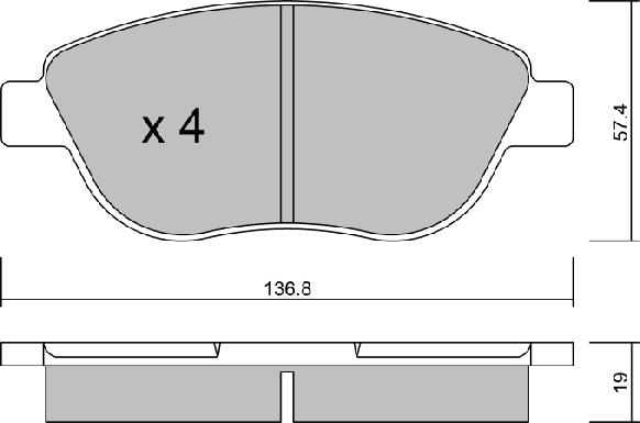 Aisin BPPE-1004 - Тормозные колодки, дисковые, комплект unicars.by