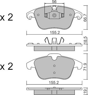 Aisin BPPE-1026 - Тормозные колодки, дисковые, комплект unicars.by