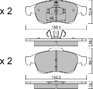 Aisin BPRE-1006 - Тормозные колодки, дисковые, комплект unicars.by