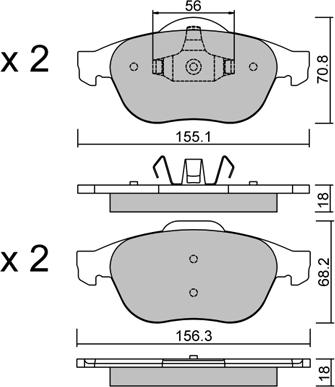 AISIN BPRE-1026 - Тормозные колодки, дисковые, комплект unicars.by