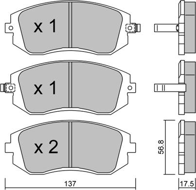 Aisin BPSB-1000 - Тормозные колодки, дисковые, комплект unicars.by