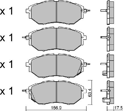 AISIN BPSB-1002 - Тормозные колодки, дисковые, комплект unicars.by