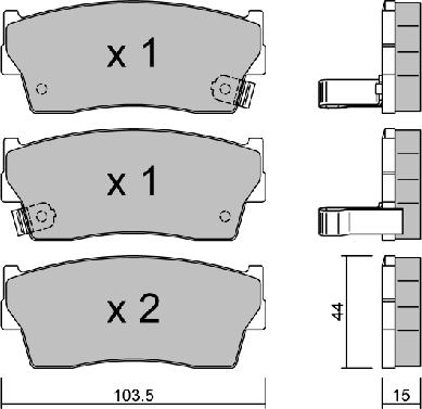 AISIN BPSZ-1900 - Тормозные колодки, дисковые, комплект unicars.by