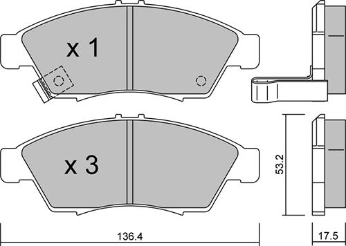 AISIN BPSZ-1003 - Тормозные колодки, дисковые, комплект unicars.by