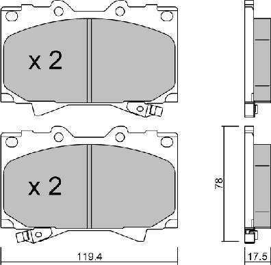 AISIN BPTO-1912 - Тормозные колодки, дисковые, комплект unicars.by