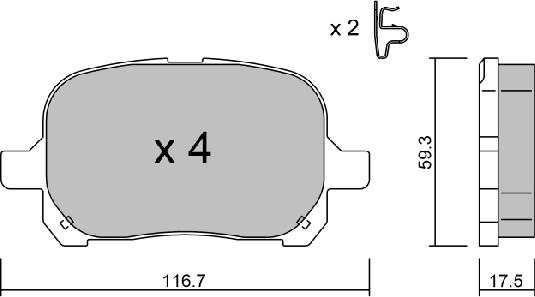 Aisin BPTO-1925 - Тормозные колодки, дисковые, комплект unicars.by