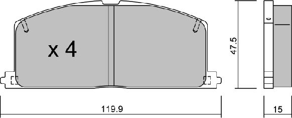 Aisin BPTO-1921 - Тормозные колодки, дисковые, комплект unicars.by