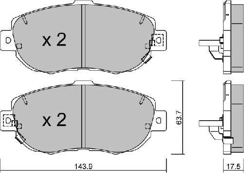 AISIN BPTO-1923 - Тормозные колодки, дисковые, комплект unicars.by