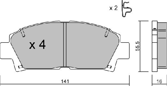 AISIN BPTO-1922 - Тормозные колодки, дисковые, комплект unicars.by