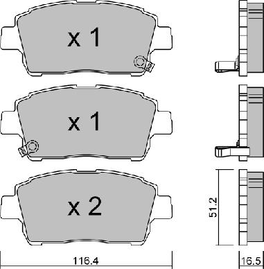 AISIN BPTO-1004 - Тормозные колодки, дисковые, комплект unicars.by