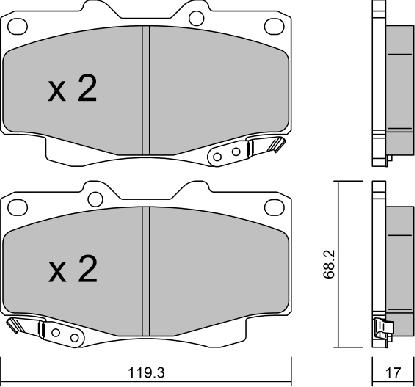 Aisin BPTO-1021 - Тормозные колодки, дисковые, комплект unicars.by