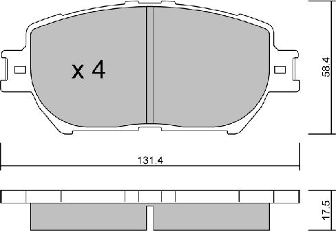 AISIN BPTO-1023 - Тормозные колодки, дисковые, комплект unicars.by