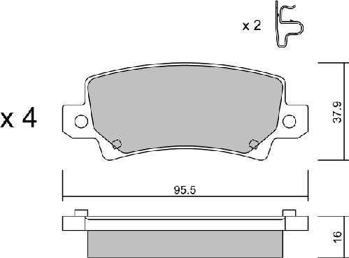 Aisin BPTO-2001 - Тормозные колодки, дисковые, комплект unicars.by