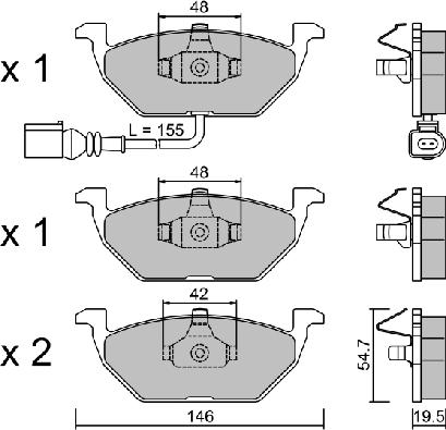 Aisin BPVW-1009 - Тормозные колодки, дисковые, комплект unicars.by