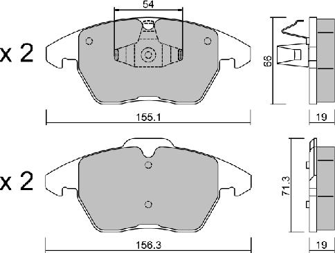 AISIN BPVW-1006 - Тормозные колодки, дисковые, комплект unicars.by