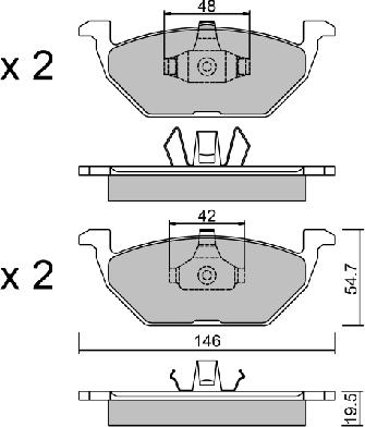 AISIN BPVW-1008 - Тормозные колодки, дисковые, комплект unicars.by