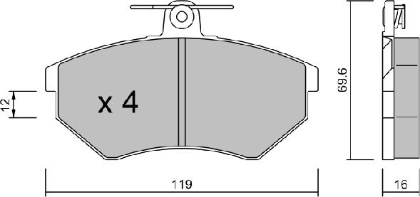 Aisin BPVW-1002 - Тормозные колодки, дисковые, комплект unicars.by