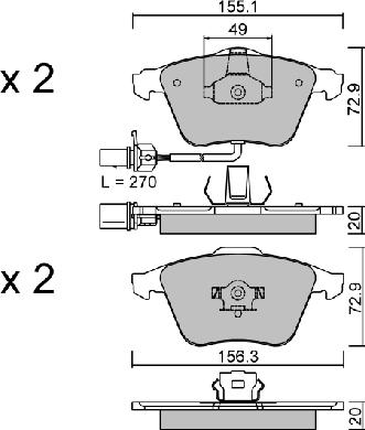 Aisin BPVW-1015 - Тормозные колодки, дисковые, комплект unicars.by