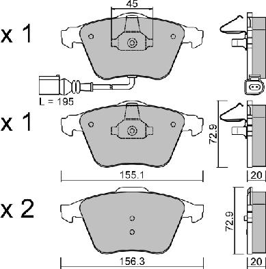 Aisin BPVW-1011 - Тормозные колодки, дисковые, комплект unicars.by