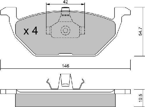 AISIN BPVW-1012 - Тормозные колодки, дисковые, комплект unicars.by