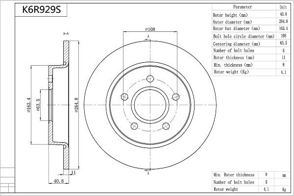 Aisin K6R929S - Тормозной диск unicars.by