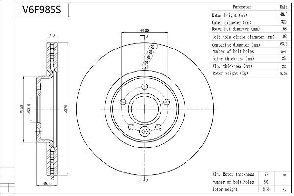 Aisin V6F985S - Тормозной диск unicars.by