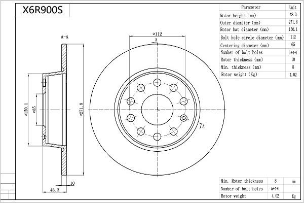 Aisin X6R900S - Тормозной диск unicars.by