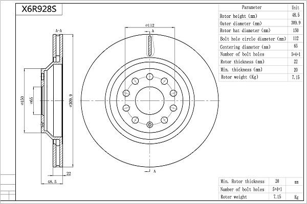 Aisin X6R928S - Тормозной диск unicars.by