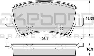 Akebono AN-4456K - Тормозные колодки, дисковые, комплект unicars.by