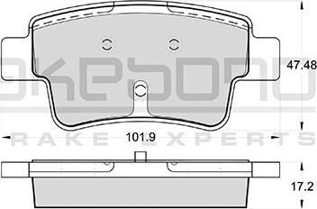 Akebono AN-4511K - Тормозные колодки, дисковые, комплект unicars.by