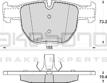 Akebono AN-4611K - Тормозные колодки, дисковые, комплект unicars.by