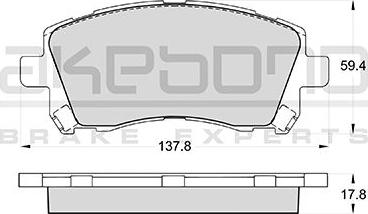 Akebono AN-463WK - Тормозные колодки, дисковые, комплект unicars.by