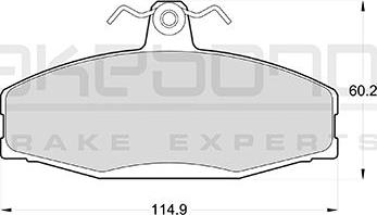 Akebono AN-4061K - Тормозные колодки, дисковые, комплект unicars.by