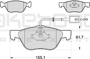 Akebono AN-4020WKE - Тормозные колодки, дисковые, комплект unicars.by