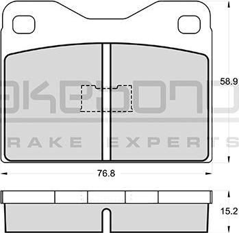 Akebono AN-4142KE - Тормозные колодки, дисковые, комплект unicars.by