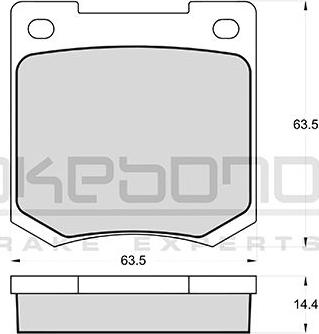 Akebono AN-4159K - Тормозные колодки, дисковые, комплект unicars.by