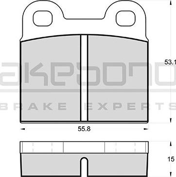 Akebono AN-4156K - Тормозные колодки, дисковые, комплект unicars.by