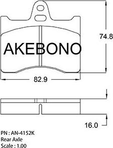 Akebono AN-4152KE - Тормозные колодки, дисковые, комплект unicars.by