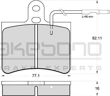 Akebono AN-4115WKE - Тормозные колодки, дисковые, комплект unicars.by