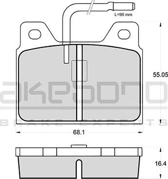 Akebono AN-4111WKE - Тормозные колодки, дисковые, комплект unicars.by