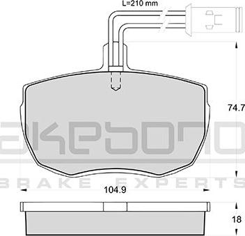 Akebono AN-4181WKE - Тормозные колодки, дисковые, комплект unicars.by