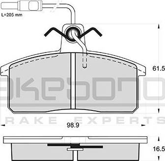 Akebono AN-4174WK - Тормозные колодки, дисковые, комплект unicars.by