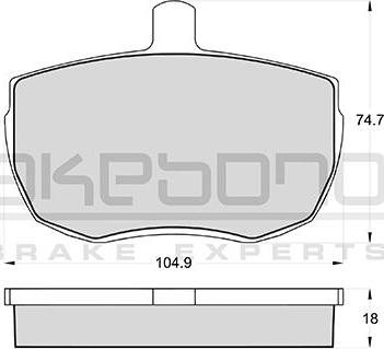 Akebono AN-4347KE - Тормозные колодки, дисковые, комплект unicars.by