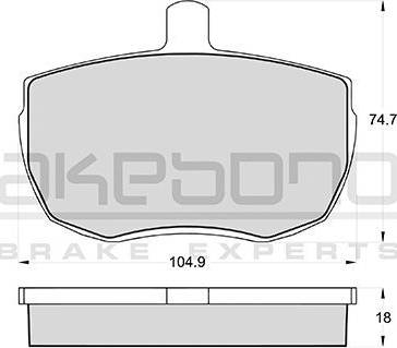 Akebono AN-4347K - Тормозные колодки, дисковые, комплект unicars.by