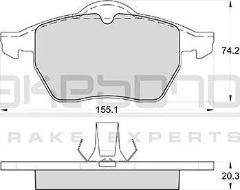 Akebono AN-4357K - Тормозные колодки, дисковые, комплект unicars.by