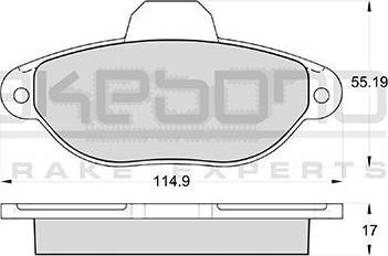 Akebono AN-4322WK - Тормозные колодки, дисковые, комплект unicars.by