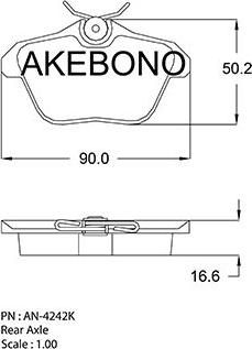 Akebono AN-4242K - Тормозные колодки, дисковые, комплект unicars.by