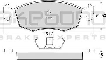 Akebono AN-4203K - Тормозные колодки, дисковые, комплект unicars.by