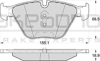 Akebono AN-4736K - Тормозные колодки, дисковые, комплект unicars.by