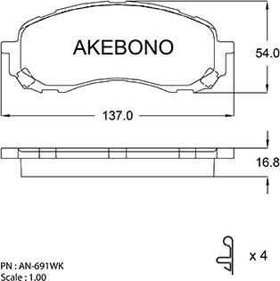 BOSCH 0 986 AB2 166 - Тормозные колодки, дисковые, комплект unicars.by